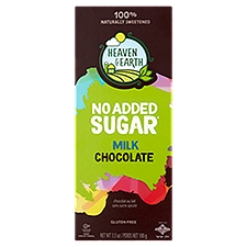 Heaven & Earth No Added Sugar Milk Chocolate, 3.5 oz