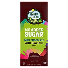 Heaven & Earth No Added Sugar Milk Chocolate with Hazelnut Pieces, 3.5 oz
