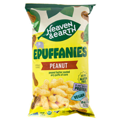 Heaven & Earth Epuffanies Peanut Butter Coated Airy Puffs of Corn, 2.11 oz