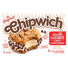 Chipwich The Original Vanilla Chocolate Chip, Ice Cream Sandwich, 12.75 Ounce