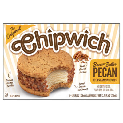 Chipwich The Original Brown Butter Pecan Ice Cream Sandwich, 4.25 fl oz, 3 count