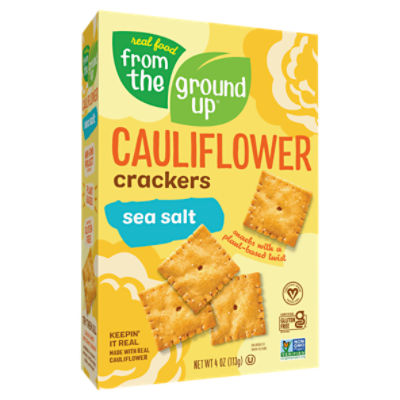 Real Food From The Ground Up Sea Salt Cauliflower Crackers, 4 oz