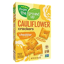 Real Food From The Ground Up Cheddar Flavor Cauliflower Crackers, 4 oz