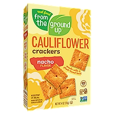 Real Food From The Ground Up Nacho Flavor Cauliflower Crackers, 4 oz