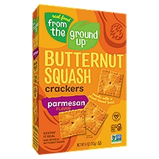 Real Food From The Ground Up Parmesan Flavor Butternut Squash Crackers, 4 oz