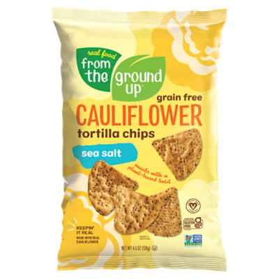 Real Food From the Ground Up Sea Salt Cauliflower Tortilla Chips, 4.5 oz