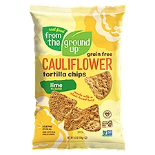 Real Food From The Ground Up Lime Flavor Cauliflower Tortilla Chips, 4.5 oz