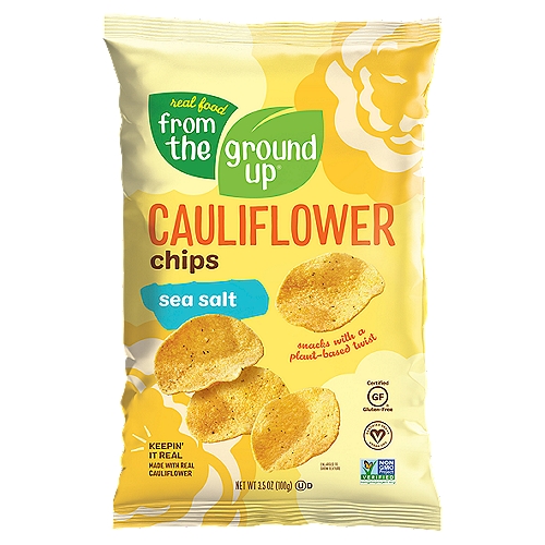 Real Food From the Ground Up Sea Salt Cauliflower Chips, 3.5 oz
All that and a bag of cauliflower chips. Turn up your snack game with delicious sea salt flavor! How's that for salty?