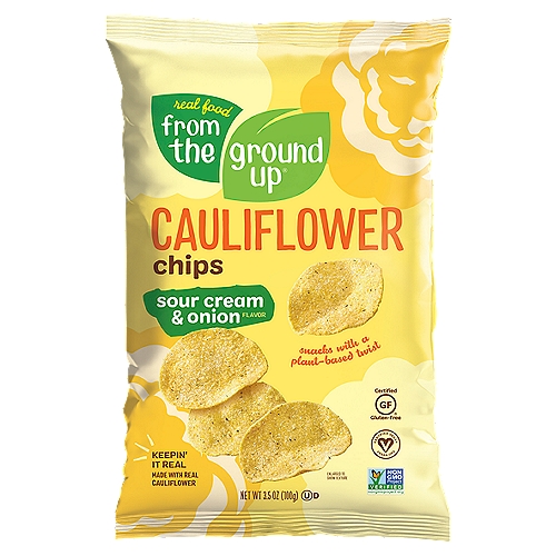From the Ground Up Sour Cream & Onion Flavor Cauliflower Chips, 3.5 oz