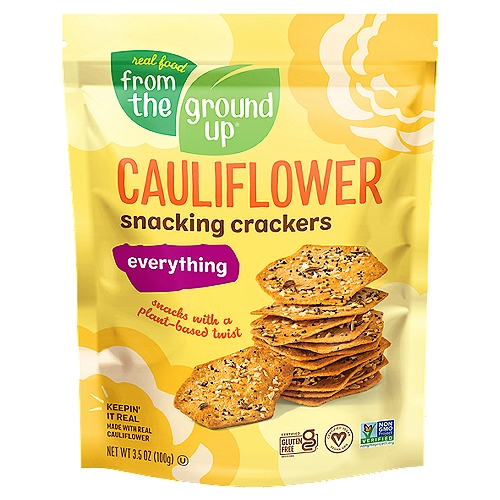Real Food From The Ground Up Everything Cauliflower Snacking Crackers, 3.5 oz