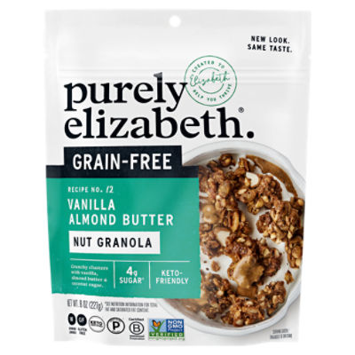 Purely Elizabeth Recipe No. 12 Grain-Free Vanilla Almond Butter Nut Granola, 8 oz