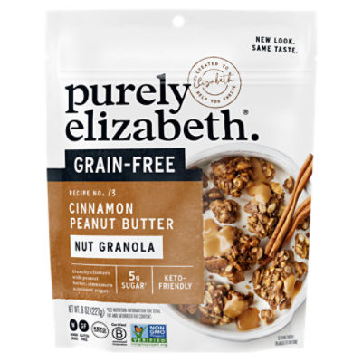 Purely Elizabeth Recipe No. 13 Grain-Free Cinnamon Peanut Butter Nut Granola, 8 oz
