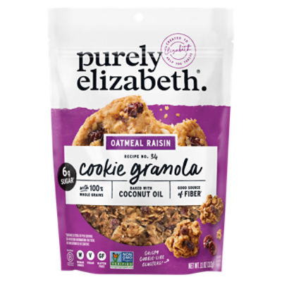 Purely Elizabeth Recipe No. 34 Oatmeal Raisin Cookie Granola, 11 oz