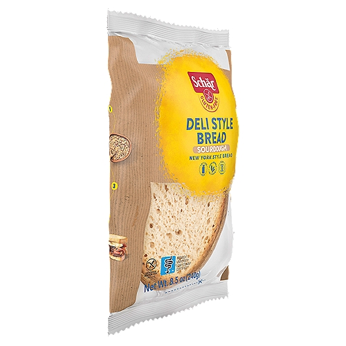 Schär Gluten-Free Deli Style Sourdough Bread, 8.5 oz
Freshness Sticker*
To avoid using preservatives
Absorbs oxygen
Keeps the product fresh until you open it.
*do not eat or cut
