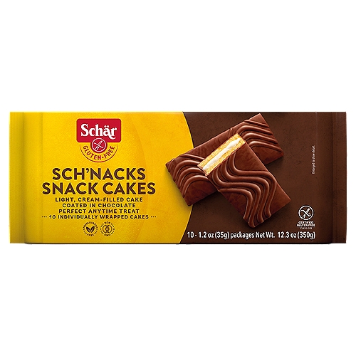 Schär Gluten-Free Sch'nacks Snack Cakes, 1.2 oz, 10 count