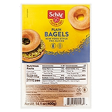 Schär Gluten-Free New York Style Pre-Sliced Plain Bagels, 14.1 oz