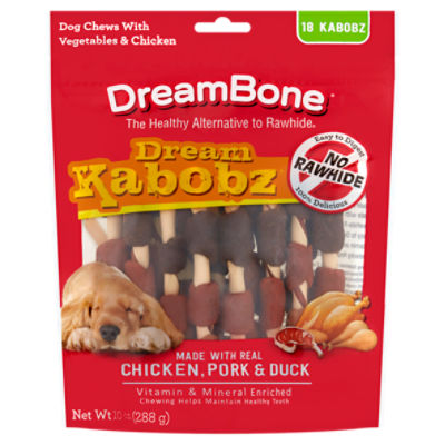 DreamBone Dream Kabobz Dog Chews with Vegetables & Chicken, 18 count, 10 oz