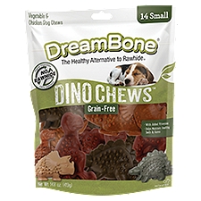 DreamBone Dino Chews Small Vegetable & Chicken, Dog Chews, 14.8 Ounce