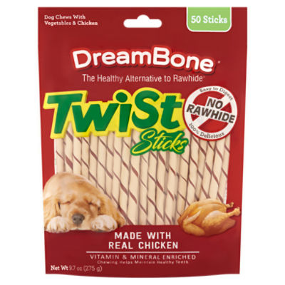 DreamBone Twist Sticks Dog Chews with Vegetables & Chicken, 50 count, 9.7 oz