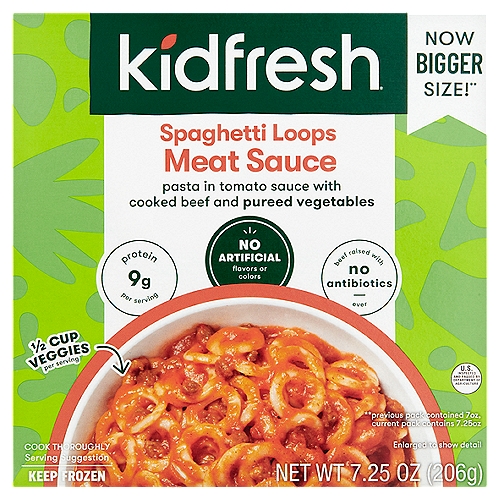 Kidfresh Spaghetti Loops Meat Sauce, 7.25 oz