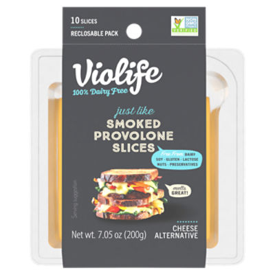 Violife Just Like Smoked Provolone Slices Cheese Alternative, 10 count, 7.05 oz