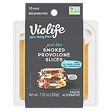Violife Just Like Smoked Provolone Slices, Cheese Alternative, 7.1 Ounce