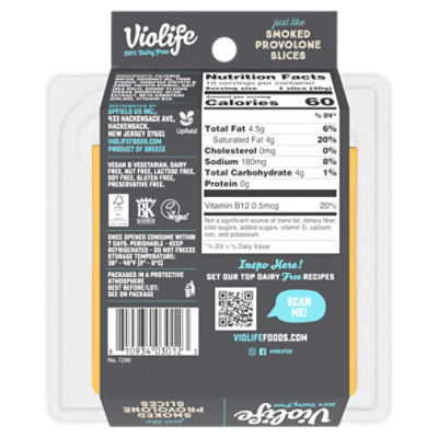 Violife Just Like Smoked Provolone Slices Cheese Alternative, 10 count, 7.05 oz