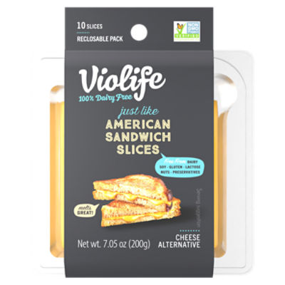 Violife Just Like American Sandwich Slices Cheese Alternative, 10 count, 7.05 oz, 7.05 Ounce