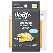 Violife 100% Vegan Singles Sandwich Slices Cheese Alternative, 10 count, 7.05 oz