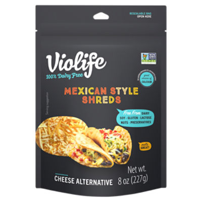 Violife 100% Dairy Free Mexican Style Shreds Cheese Alternative, 8 oz