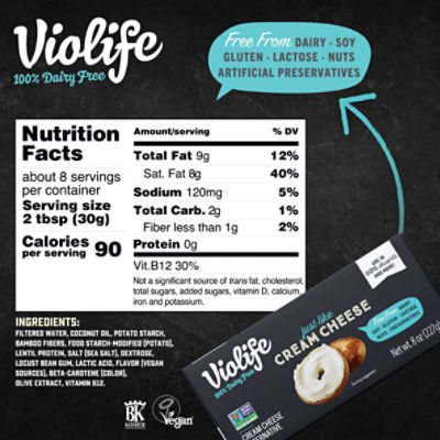 Violife 100% Dairy Free Just Like Cream Cheese, 8 oz