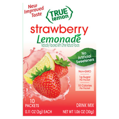 True Lemon Strawberry Lemonade Drink Mix, 0.11 oz, 10 count ShopRite