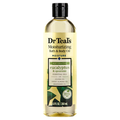 Dr Teal's Eucalyptus Spearmint Moisturizing Bath and Body Oil, 8.8 fl oz