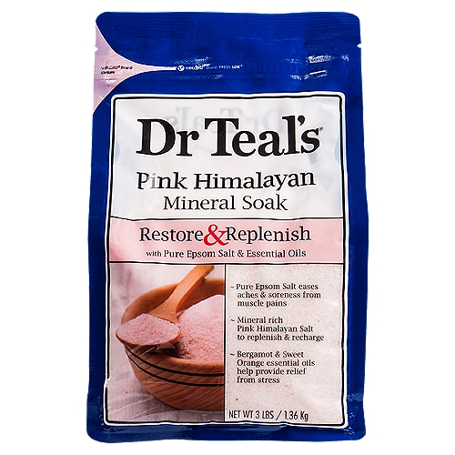 Dr Teal's Restore & Replenish Pink Himalayan Mineral Soak, 3 lbs