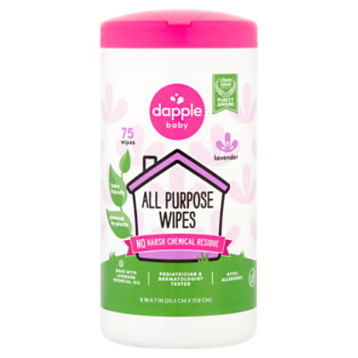 Dapple Baby Lavender All Purpose Wipes, 75 count