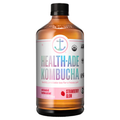 Health-Ade Kombucha Strawberry Glow Probiotic Tea, 16 fl oz