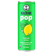 HEALTH-ADE pop Lemon Lime Prebiotic Soda, 355 ml