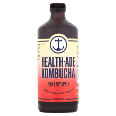 Health-Ade Kombucha Pink Lady Apple Bubbly Probiotic Tea, 48 fl oz