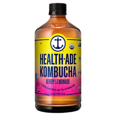 Health-Ade Kombucha Berry Lemonade Bubbly Probiotic Tea, 16 fl oz