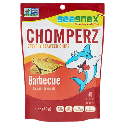 SeaSnax Chomperz Barbecue Crunchy Seaweed Chips, 1 oz
Strangely Addictive!™

Naturally delicious!

Boldly Going Where No Seaweed Has Gone Before™

Chomp! Chomp!
SeaSnax Chomperz are the perfect bite-size snack. Delicious seaweed curls wrapped in rice and seasoned with a smoky barbecue flavor.
More hearty and satisfying than popcorn, take Chomperz on your next trip, hike or work-out.
But don't be surprised if you find Chomperz... strangely addictive!