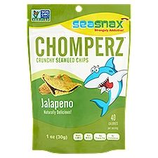 SeaSnax Chomperz Seaweed Chips, Jalapeno Flavor Crunchy, 1 Ounce