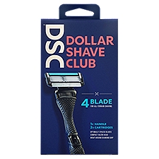 Dollar Shave Club 4-Blade Razor Starter Set 1 handle, 2x 4-blade cartridges