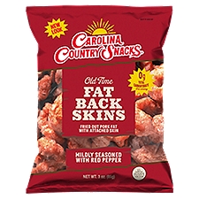 Carolina Country Snacks Mildly Seasoned with Red Pepper Old Time Fat Back Skins, 3 oz, 3 Ounce