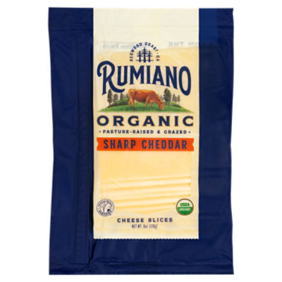 Rumiano Organic Sharp Cheddar Cheese Slices, 6 oz