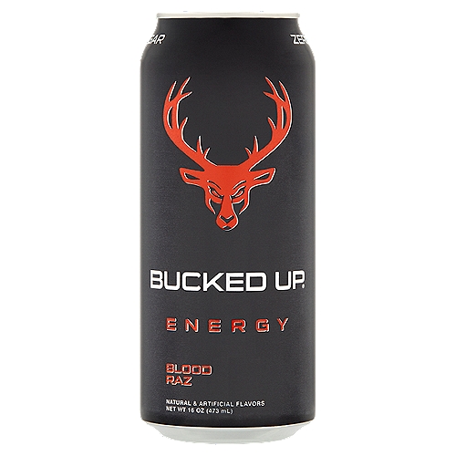 Bucked Up Blood Raz Energy Drink, 16 oz