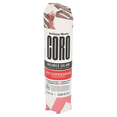 Coro Hot Sopressata Uncured Salami, 5 oz