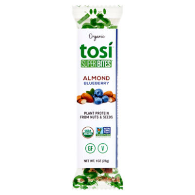 Tosi Super Bites Organic Almond Blueberry Bar, 1 oz