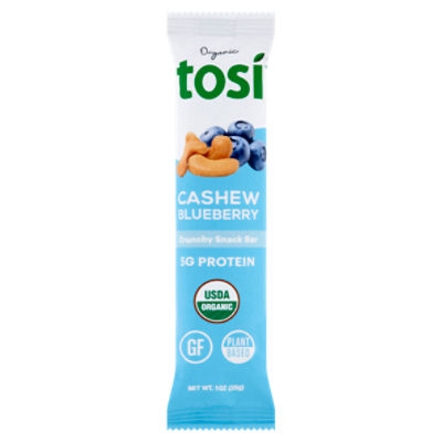 Tosi Organic Cashew Blueberry Crunchy Snack Bar, 1 oz