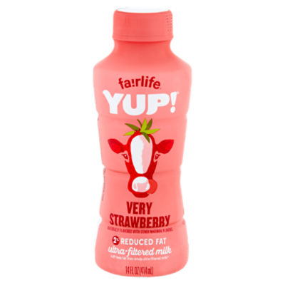 Fairlife Yup! Very Strawberry 2% Reduced Fat Ultra-Filtered Milk, 14 fl oz