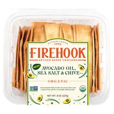 Firehook Avocado Oil, Sea Salt & Chive Artisan Baked Crackers, 8 oz